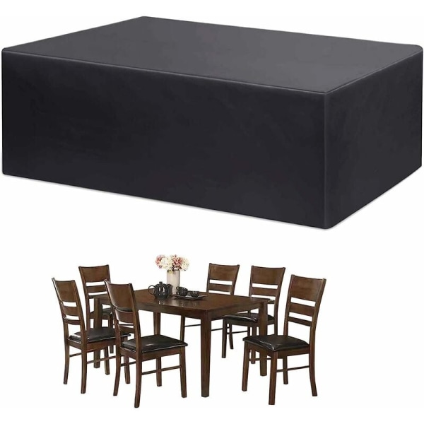 Puutarhapöydän ja tuolin cover Veden- ja pölytiivis cover (420D 180*120*74cm)，sisä- ja ulkokalusteisiin