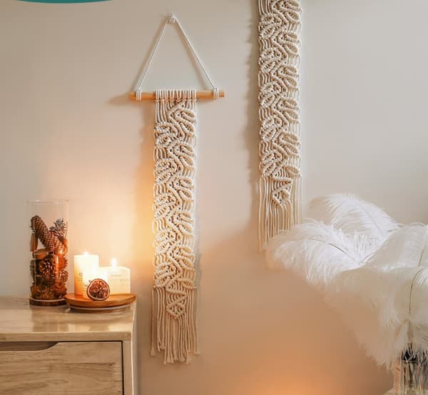 Bohemisk vävd väggbonad med textur 72*20cm