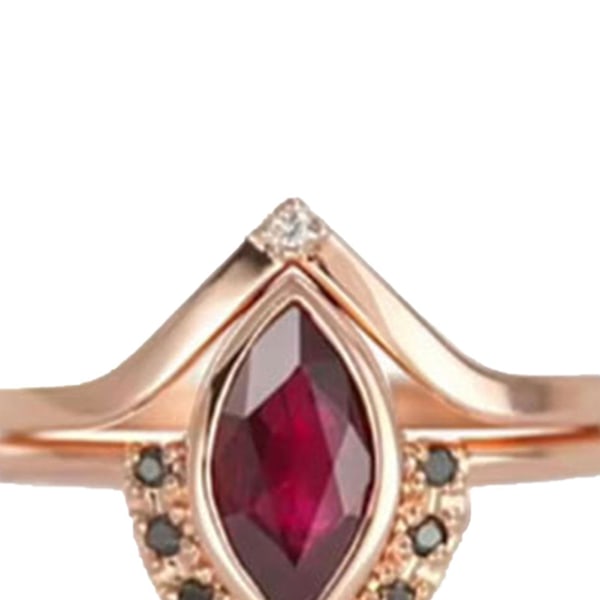 2 kpl/setti Rhinestone Retro -pari-sormukset Seos Punainen Prismamainen Tekokristalli Sormukset Viehätys Korut US 8