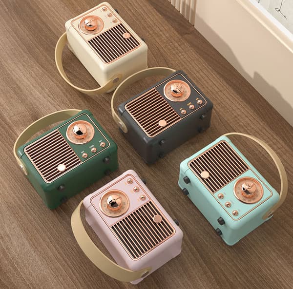 Retro bärbar ljud, nostalgisk mini Bluetooth-högtalare (den svarta)