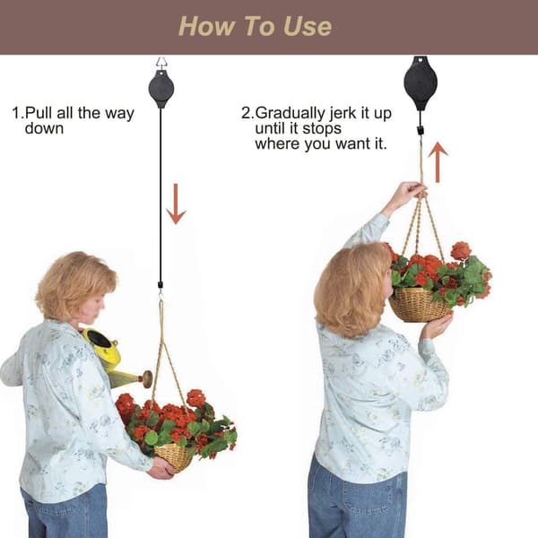 4-pack infällbar växtrulle, justerbar hängande blomma