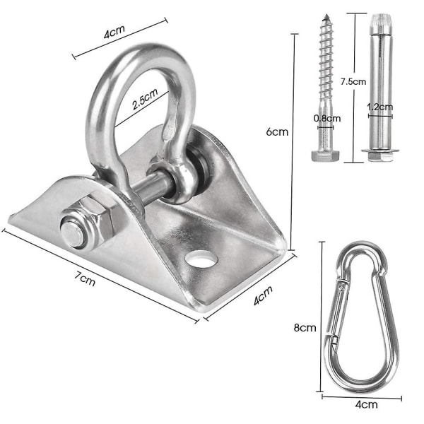 Hengekøyeopphengsett, Kapasitet Heavy Duty Roterende Sving Ultratålige Kroker For Sving, Stol, Yoga, Flere Innendørs Utendørs Treningsstudio Style 1