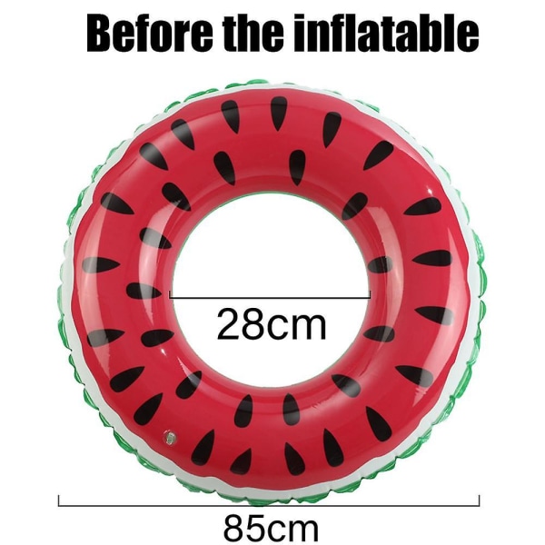 Topfunyy Watermelon Pool Floats Summer Fruit Inflatable Swimming Rings Tubes For Adults, 35.5-inch