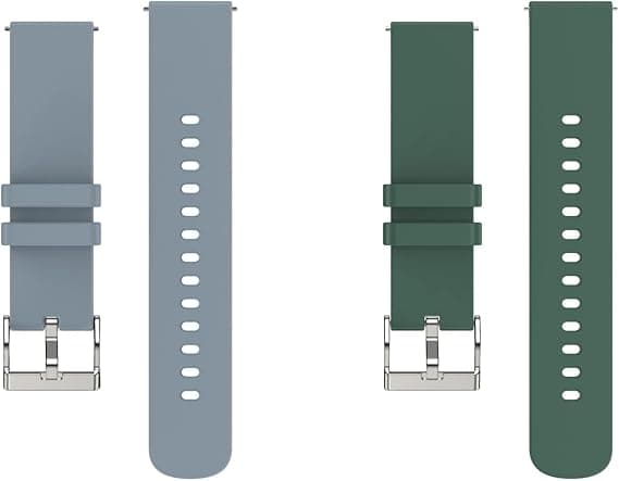 2 stk. (Grå+Blå) 20 mm erstatningsrem for smartklokke, myk