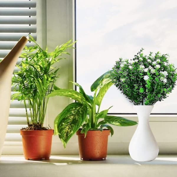 4 stk. Kunstig Eukalyptus Buket Planter Grønt, Uv-resistent Falsk Eukalyptus