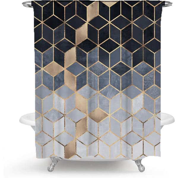 Retro Gradient Geometrisk Dusjforheng, 90cm*180cm
