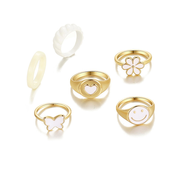 Ringe Sæt Farverigt Sommer Mode Smykker B2488 SJZ207