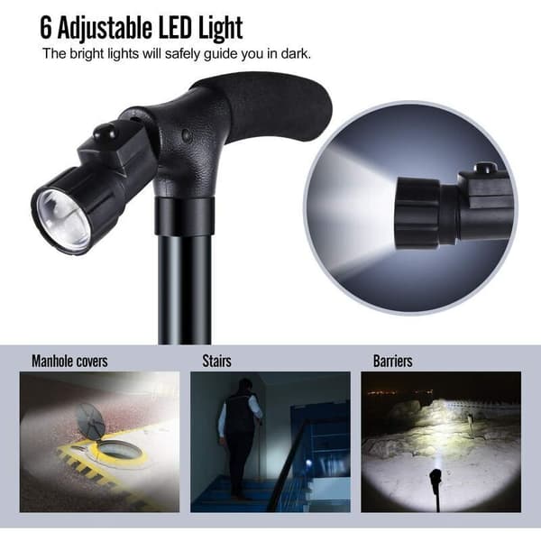 Sammenleggbare krykker med LED-belyste klatrekrykker (fargeboks)