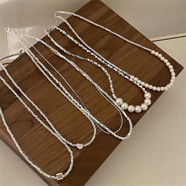 Halsband Silvrigt Halsband Mode Smycken  B1785 A302
