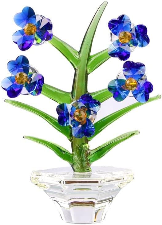 1 stk. (Blå) Krystallorkidé Blomsterfigur Solfanger Jul