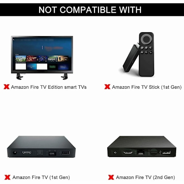 Stemmefjernkontroll for Amazon Fire TV Stick 3. generasjon, Fire TV Stick Lite og 4K TV - erstatning