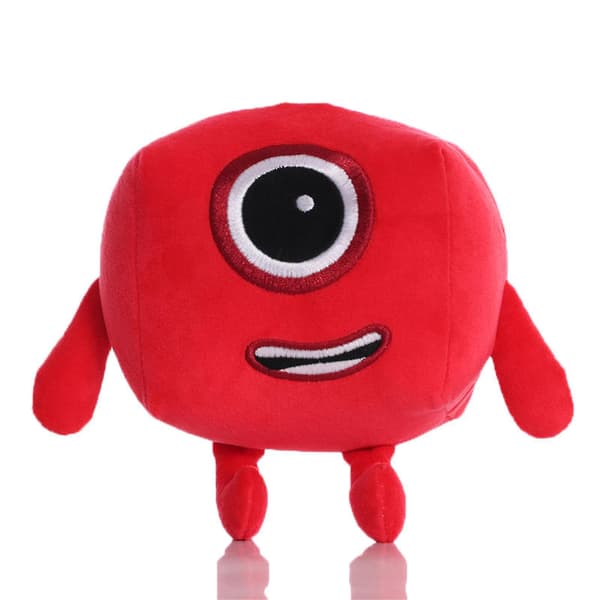 Plush Leksaker med Block, Nummer 1-10, Anime-Nummer-Plush Leksaker Red