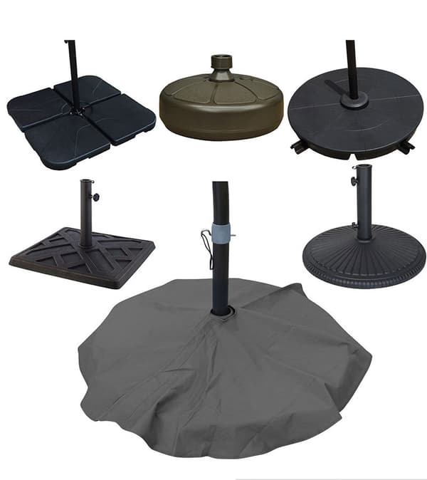 En 90 cm diameter utendørs hageparasoll basebrakett,