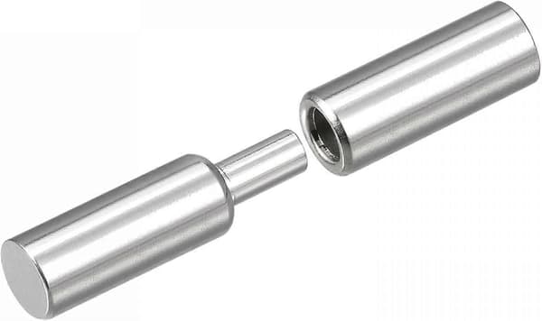 Hængsler til påsvejsning, 40 mm x 8 mm han til hun 201 rustfrit stål hængselstift