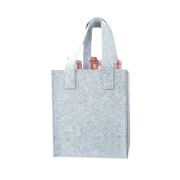 Gjenbrukbare handleposer for reiser, camping og piknik, perfekt gave til vinelskere 9 bottles Light gray