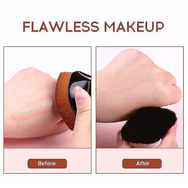 Traceless Foundation Brush med Fladt Hoved Makeup Brush Hudvenlig Blød Hurtig Flawless Base Makeup