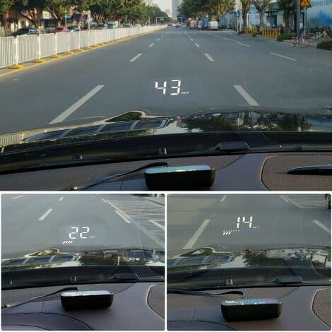 Head-up Display för bil: OBD2 HUD-display & GPS HUD-display, 3,5\" Head-up Display, Säkerhetslarm