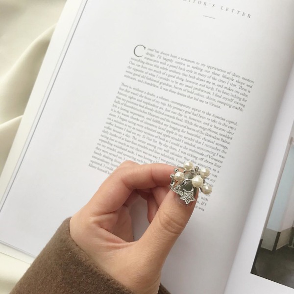Ring i Silver S925 med Pärla, Mode Smycke Ac7349