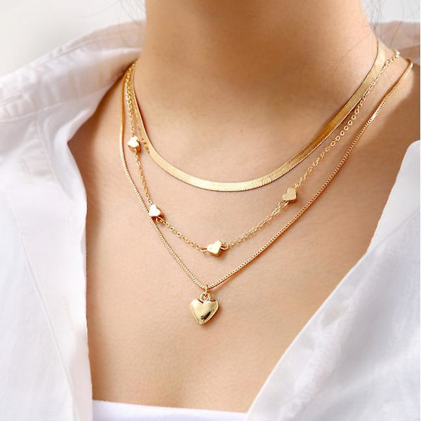Halskæde Hjerte Choker Mode Smykker B1591
