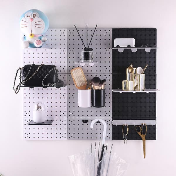 Wall Control Pegboard Rack Horisontell Pegboard - Lätt att installera Pegbrädor L White