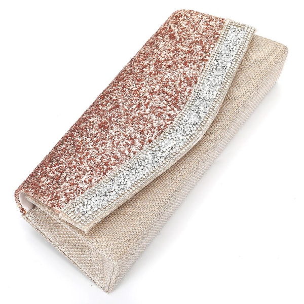 Glittrande silver handledsväska för kvinnor Glitter brudkoppling väska för bröllop A916-736 Pink