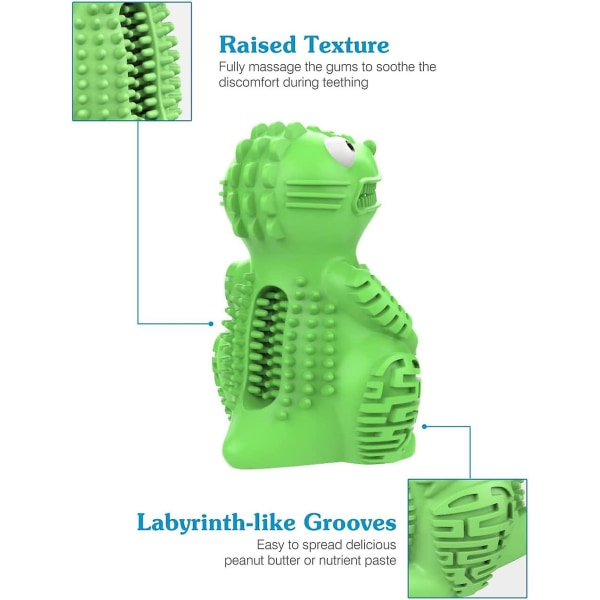 Uforgjengelig Hundefelle, Slitesterk Krokodilleformet Gummikjeveleke, Interaktiv Leke For Små & Mellomstore Hunder, Tannrensende Leke, Grønn