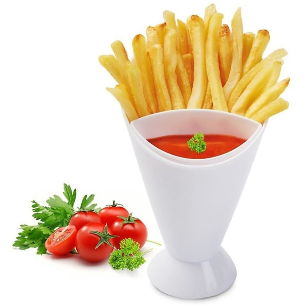 5 stk. Pommes Frites Hyldeholder Assorteret Sauce Chips Snack Kegle Dip Kop Bestik