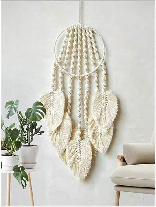 1 Stycke Beige Vävd Väggbonad Vardagsrum Sovrum