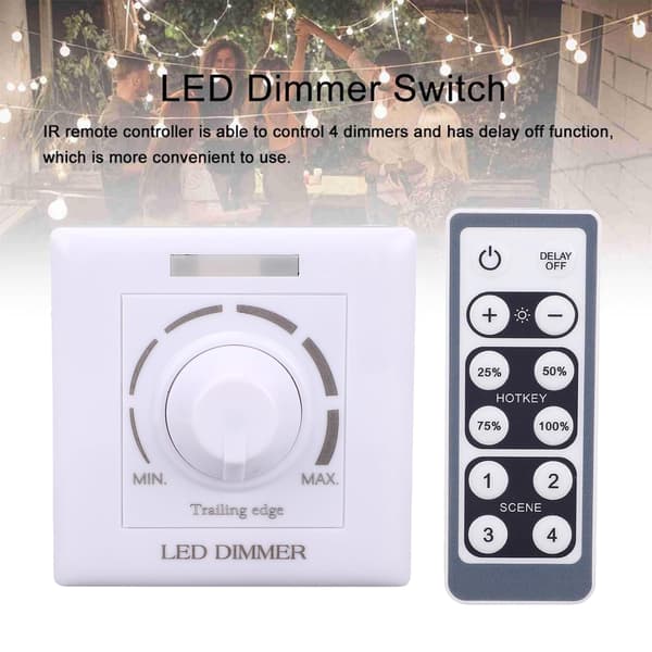 200W roterende dimmerbryter, utenpåliggende roterende knappdimmerbryter (220V)