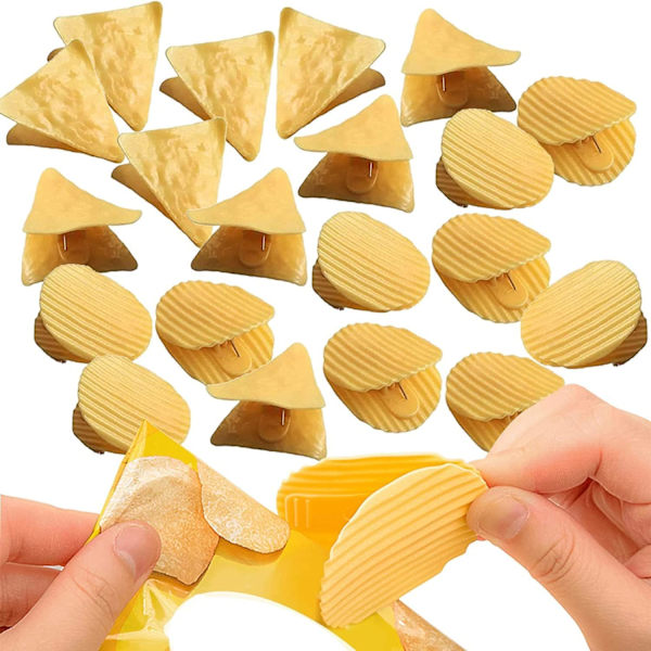 20 Stykker (Trekant+Cirkel) Søde Chipsklips, Kartoffelchipsklips