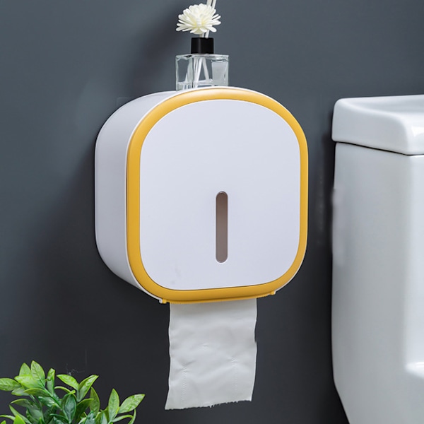Reikäinen wc-paperilaatikko, wc-paperin säilytykseen (sitruunankeltainen)