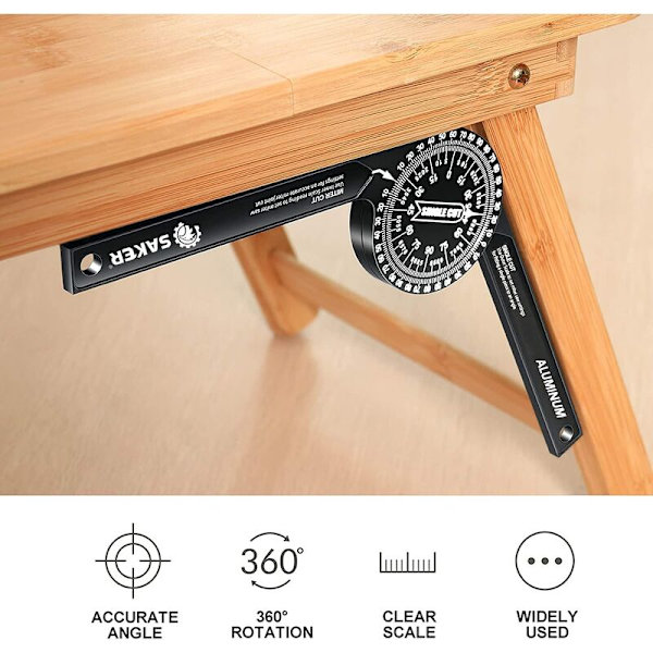 Alumiininen kulmamitta saha Protractor Angle Finder Gauge sisä- ja ulkopuolisella laserilla Tarkkuuskulma Finder puusepille, Pl