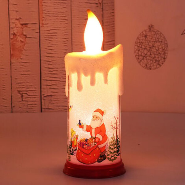 Stykker LED Lys, Jule Design LED Flydende Lys Flammeløs Varmt Hvidt Lys, Julemand