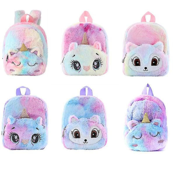 Piger Sød Fluffy Unicorn Pludselig Rygsæk Skoletasker-2 2