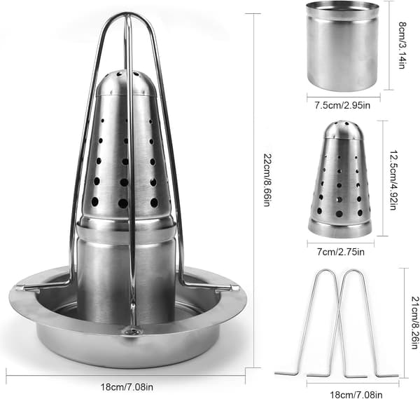 Kyllingestativ, Kyllingeholder, Kyllingeholder, Grillstativ i rustfrit stål til ovn, grill, tilbehør til kyllingegrill