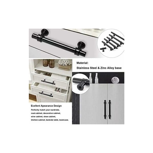 Set med 2 svarta 96 mm badrumsskåpsknoppar