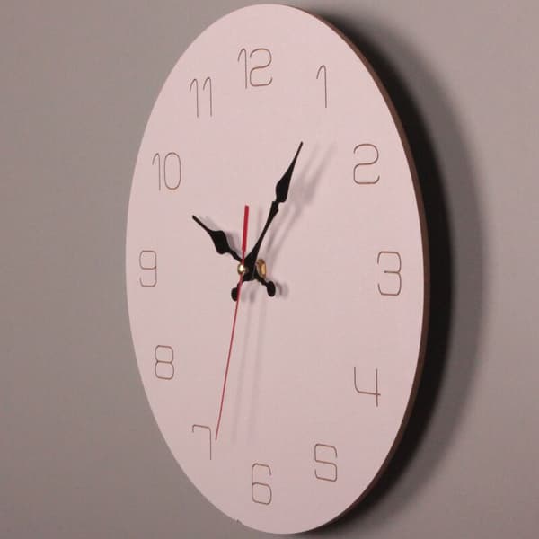 Naturlig väggklocka - Diameter: 12 cm - Modern trälook - Tyst -JD-PT01