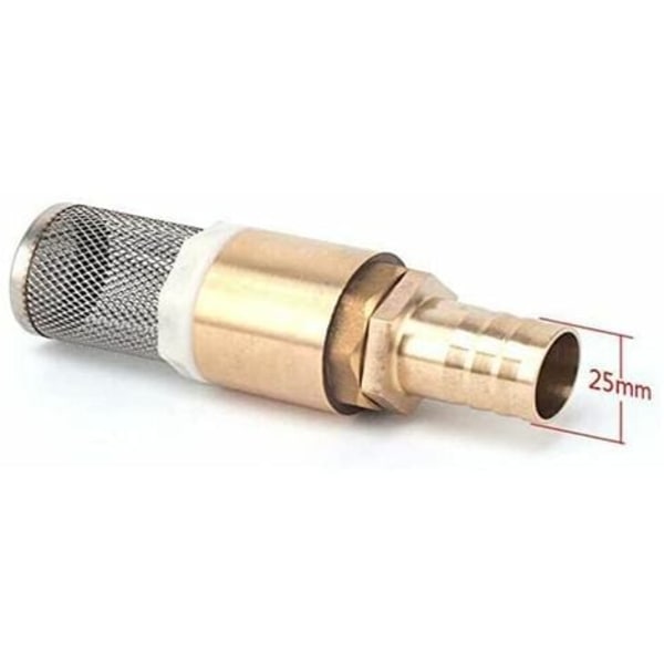 Kontrollventilsfilter - med rostfritt stålfilter och envägsventil/backventil/pumpkontrollventil 88 x 37mm