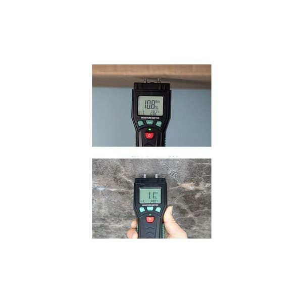 Træfugtighedsmåler, træfugtighedstester med 7 tilstande, dataholdfunktion, planter, cement, rækkevidde 0,0%~60,0%, med LCD Ba