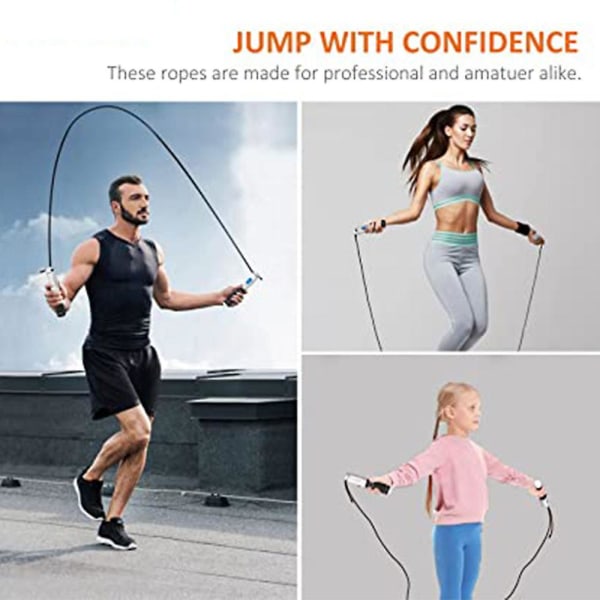 Springtov, Speed Skipping Rope Med Kuglelejer, Til Fitness, Aerobic Øvelse Black And White Dual Purpose