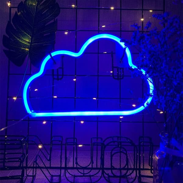 1 stk. Neon Light Cloud Neon Signs Cloud Neon Lights Blå Neon