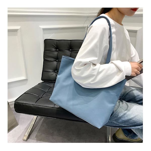 Damväska i Canvas, Axelväska, Tote Bag, Strandväska (blå)
