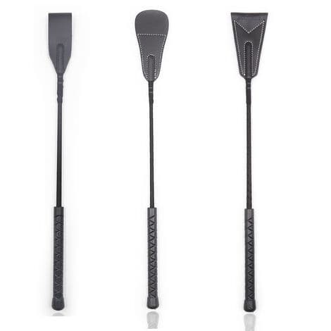 Nahkainen ratsastusraippa verkkokahvalla
