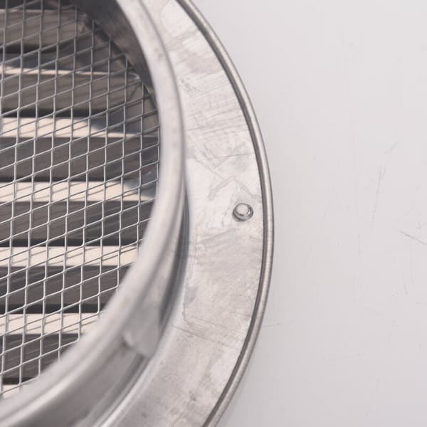 Rund ventilationsrist i rustfrit stål, 100 mm metalventilationsrist