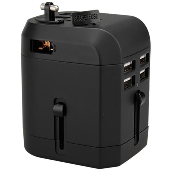 Universell USB-strømadapter, reise-AC-adapter vegglader, bærbar Quad-strømadapter, 3,5A smart ladeportplugg