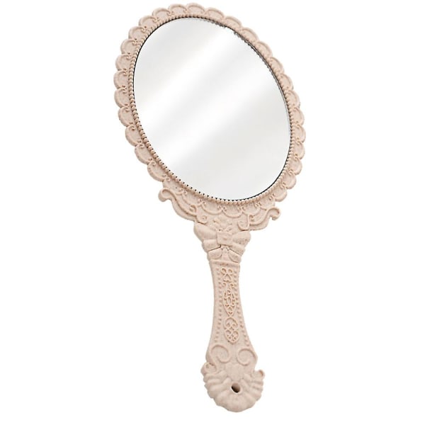 Handspegel Vintage handhållen spegel med handtag Sminkspegel Resespeglar (ovala)