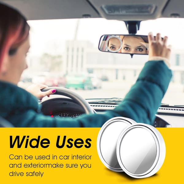 4 stk (Hvit) Thinp Blind Spot Bilspeil, 360° Justerbar