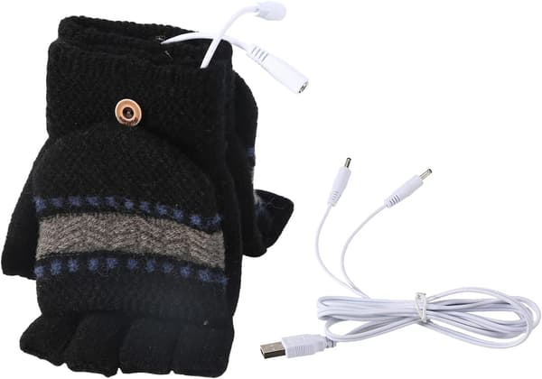 Unisex Dam Herr USB Uppvärmda Handskar Vantar Vinter Händer Helt &