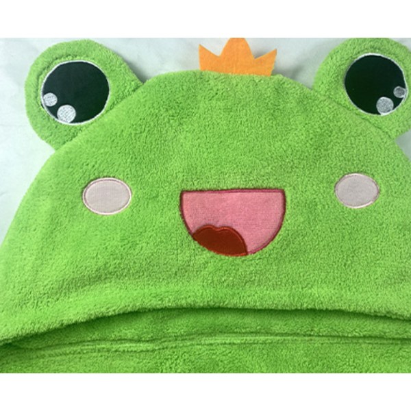 Frog Prince korall sammet barnmorgonrock [förtjockning] stor modell 80*150 (passar 5-10 år),