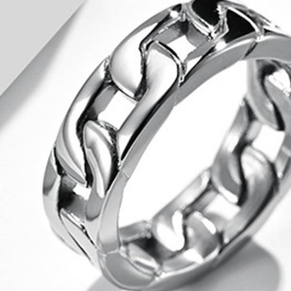 Hip Hop Style Finger Ring Kedja Form Design Inte lätt att bryta Smycken Unisex Twist Ring För Fest Stainless Steel US 9